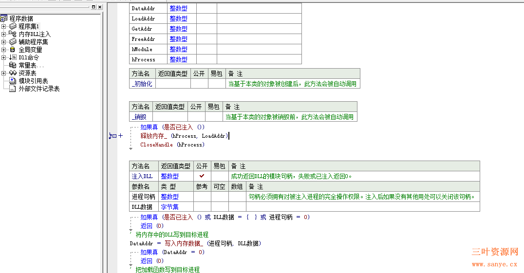 内存DLL注入易语言模块源码